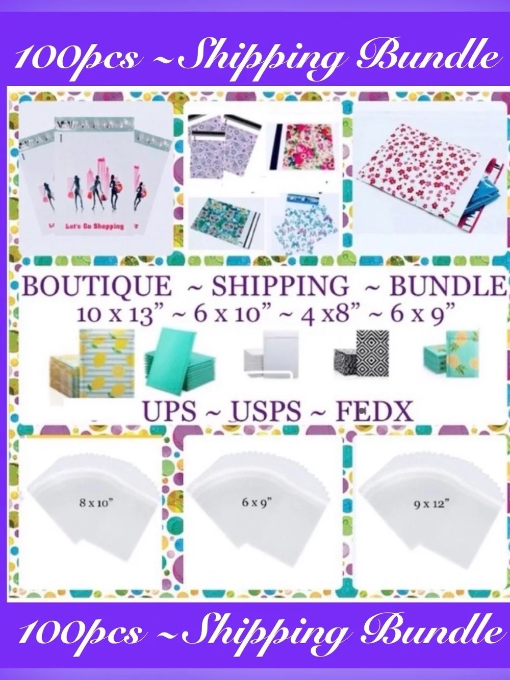 Boutique Shipping Bag Bundle⭐️100pcs Set 💐🆕💐 50 TY Stickers 50 Assorted Bags